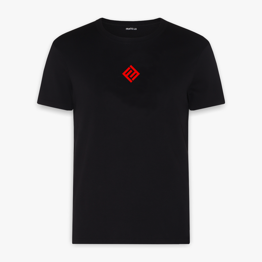 Red Initial Logo Black T-shirt