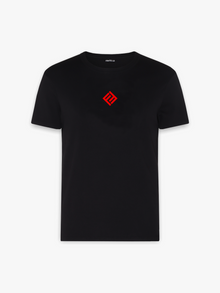 Red Initial Logo Black T-shirt