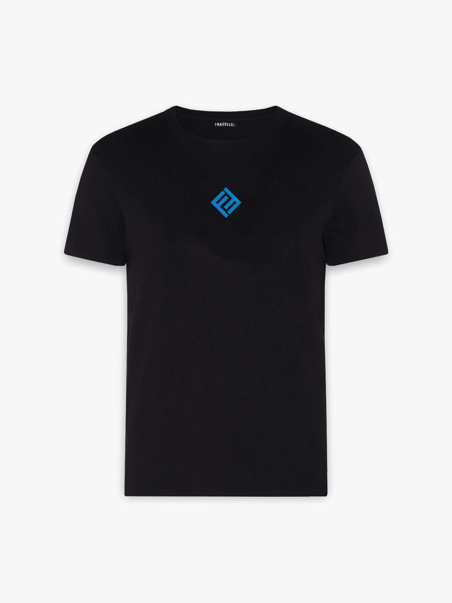 Blue Initial Logo Black T-shirt