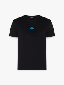  Blue Initial Logo Black T-shirt