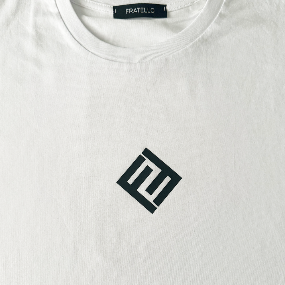 
                      
                        Black Initial Logo White T-shirt
                      
                    