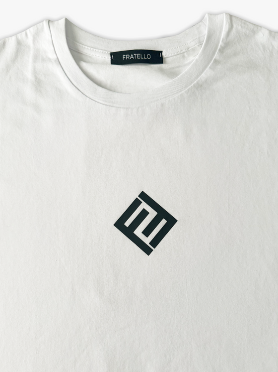 Black Initial Logo White T-shirt