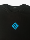 Blue Initial Logo Black T-shirt