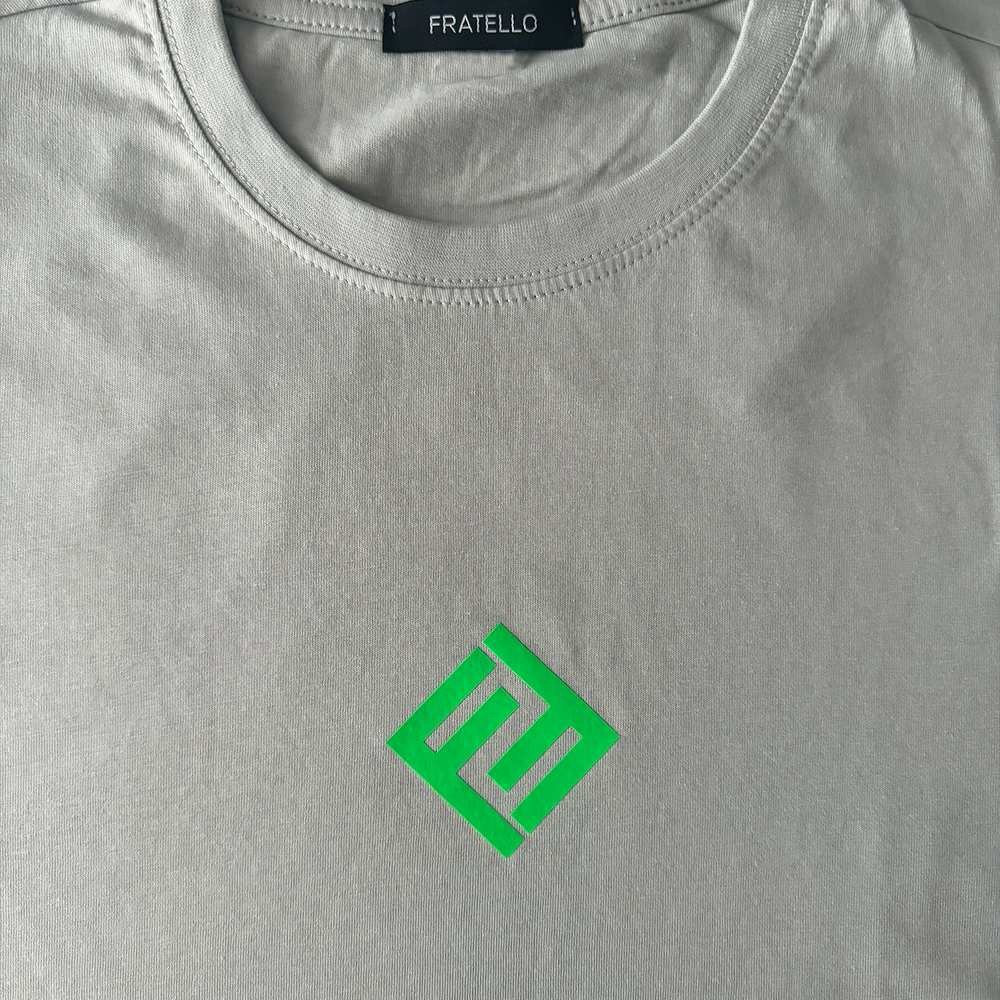 
                      
                        Green Initial Logo Grey T-shirt
                      
                    