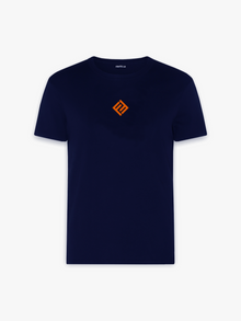  Orange Initial Logo Navy T-shirt